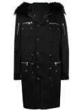 Balmain faux-fur trim parka - Black