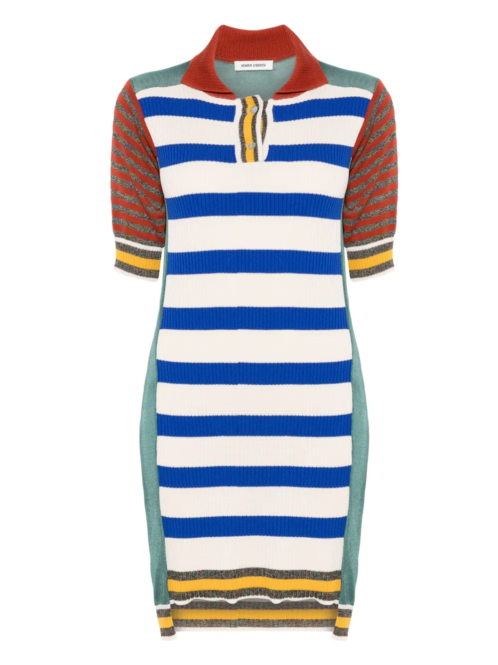 Henrik Vibskov robe colour block à col polo | tons neutres | Image 1