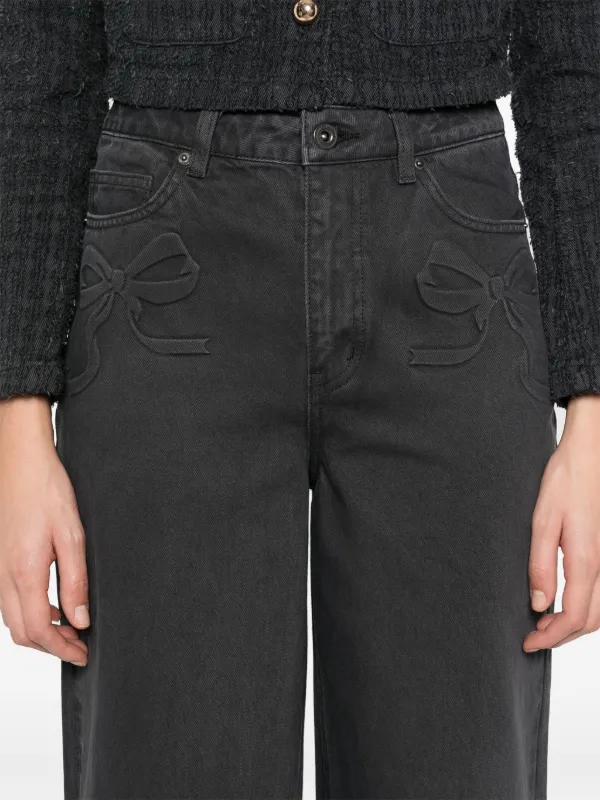 【Self-portrait】リボンモチーフジーンズ Self-Portrait リボンモチーフ ジーンズ | グレー | FARFETCH JP