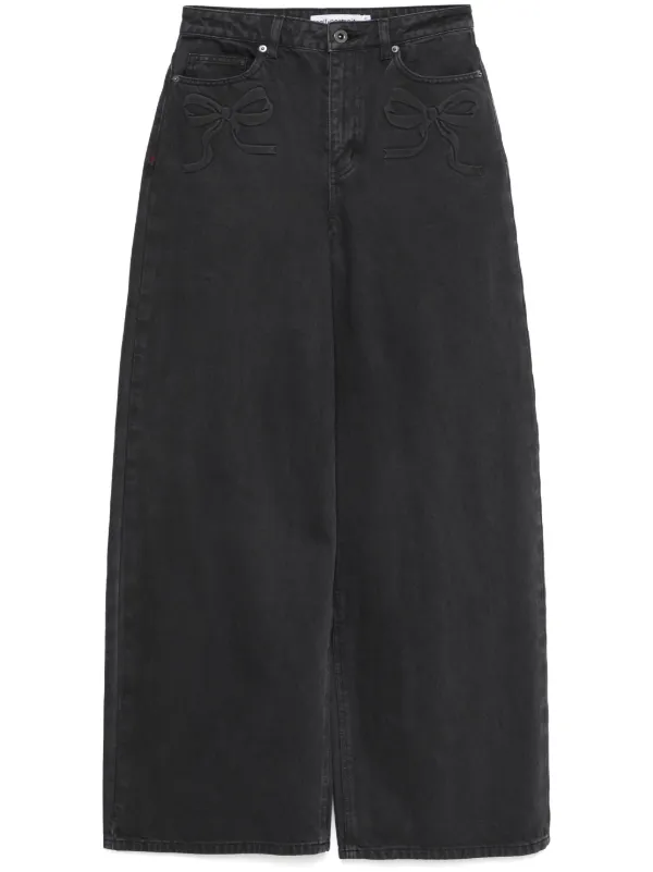 【Self-portrait】リボンモチーフジーンズ Self-Portrait リボンモチーフ ジーンズ | グレー | FARFETCH JP