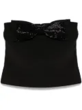 Self-Portrait crepe bandeau top - Black