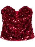 Self-Portrait 3D-sequin top - Red