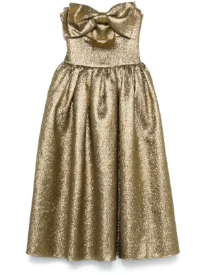 self portrait gold metallic tiered diamante-trim midi dress Self-Portrait diamanté-trim | Red LAYLA K