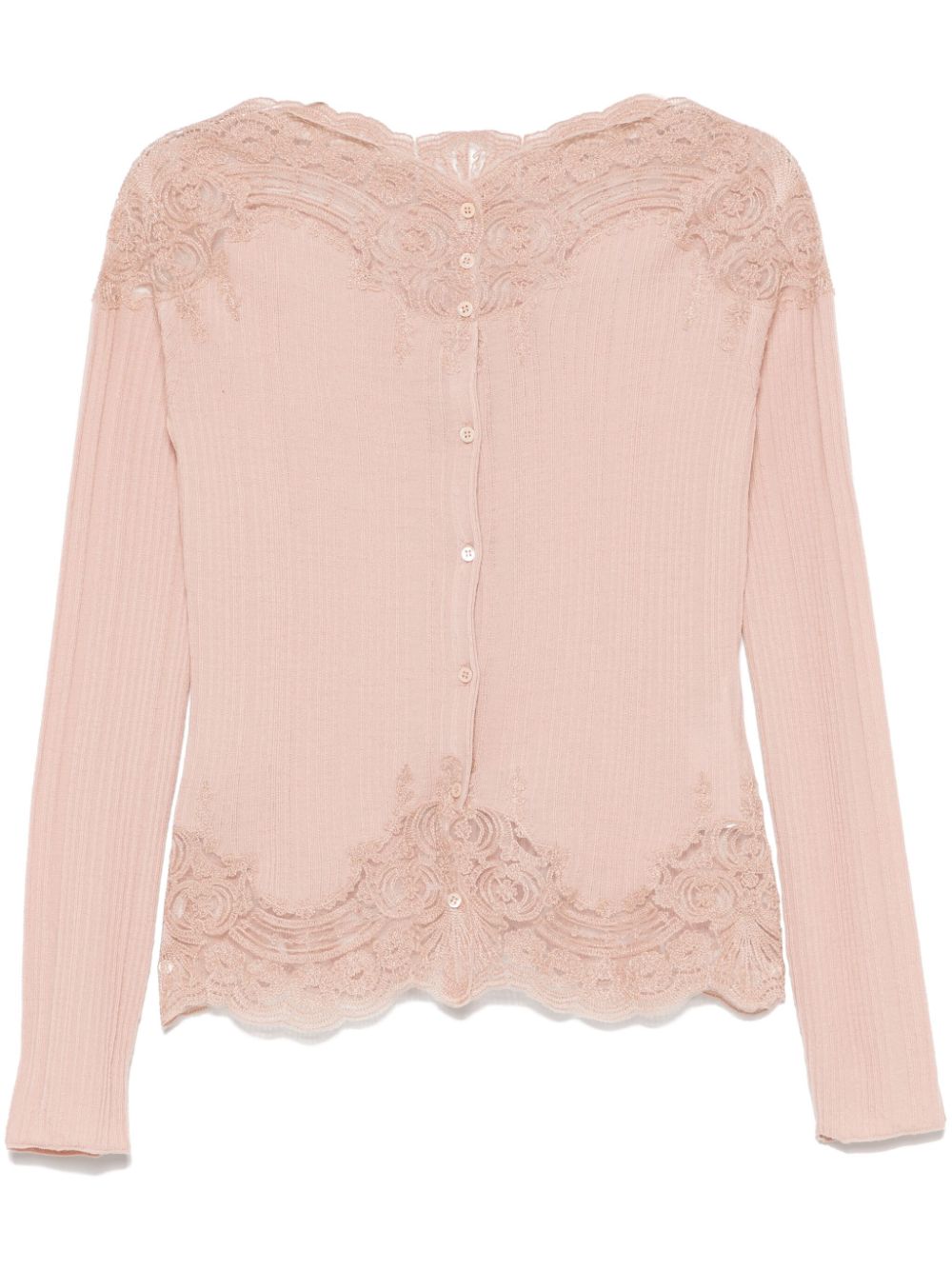 Ermanno Scervino lace-embellished cardigan - Pink