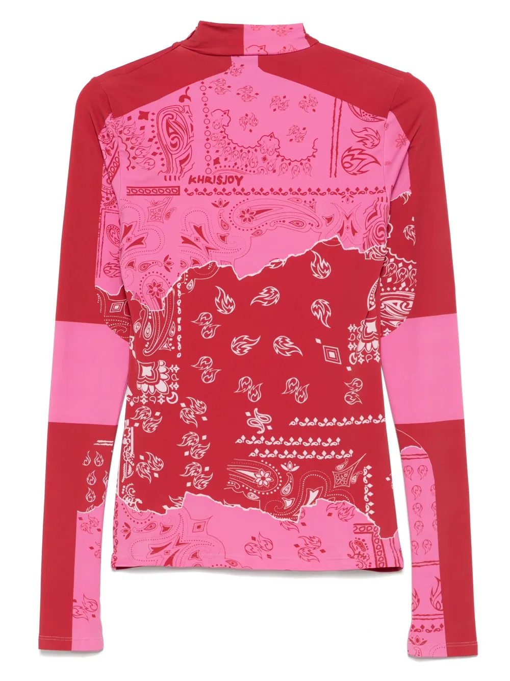 Khrisjoy T-shirt met bandanaprint - Roze