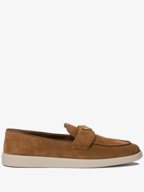 Prada enamel-logo loafers