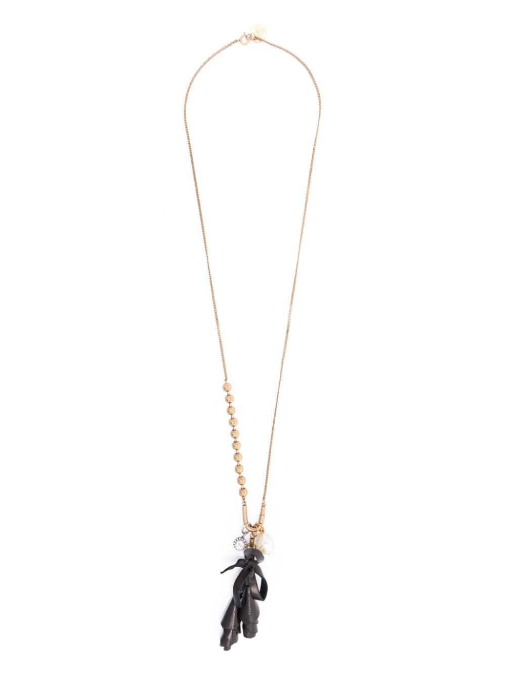 Ermanno Scervino bow and pearls necklace - Gold