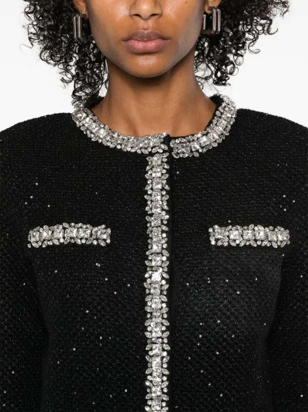 SELF PORTRAIT(セルフ ポートレイト)SEQUIN KNIT JACKET Self-Portrait sequin-knit Jacket | Black | FARFETCH