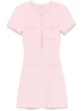 Self-Portrait textured-knit mini dress - Pink
