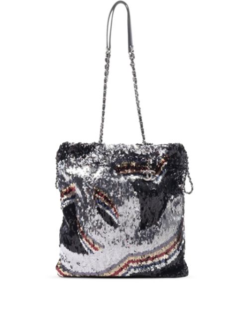 HOT SALE CHANEL 2021-2023 CC Sequin Drawstring tote bag Women