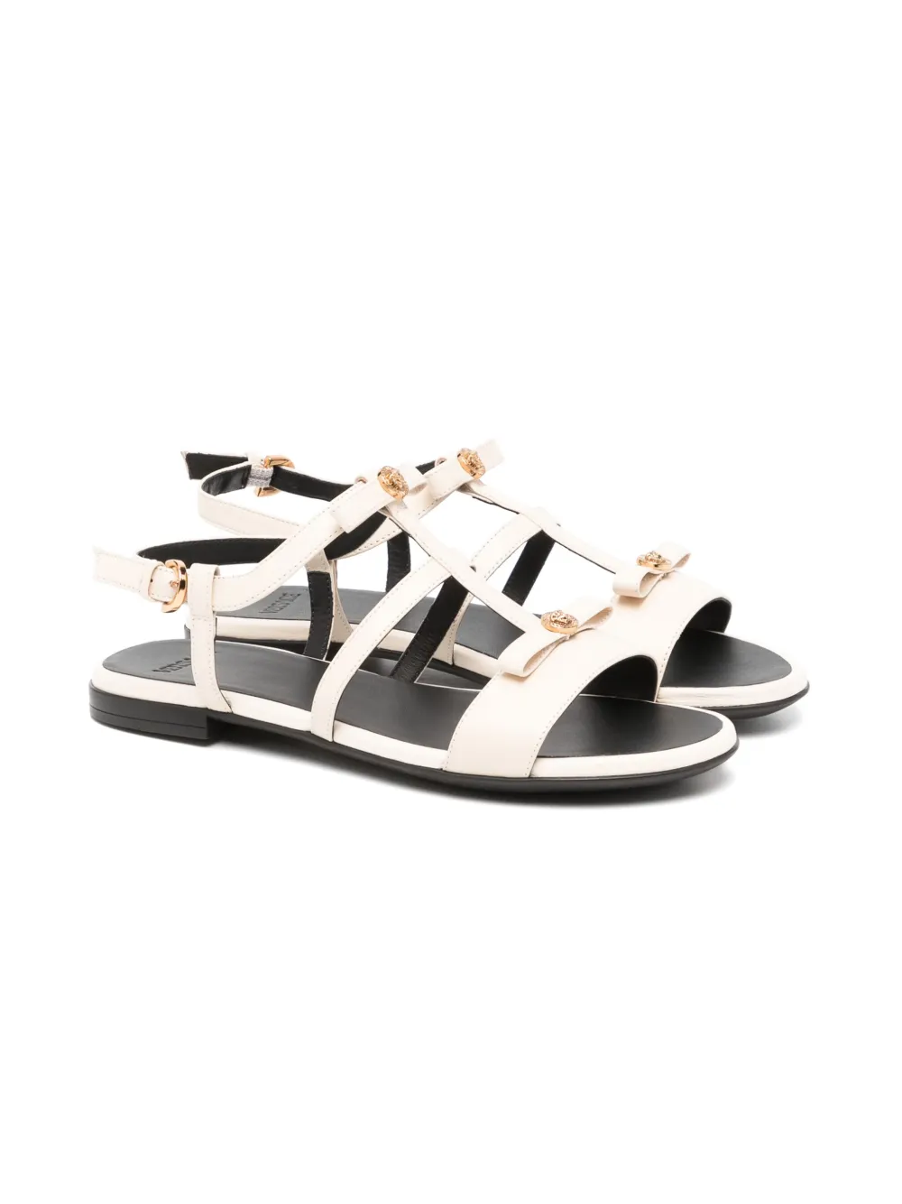 Versace Kids buckle fastening sandals Neutrals