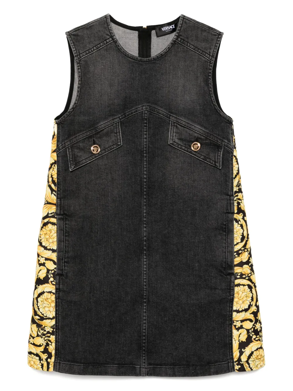 Versace Kids ノースリーブ デニムワンピース - グレー Versace Kids ノースリーブ デニムワンピース - グレー