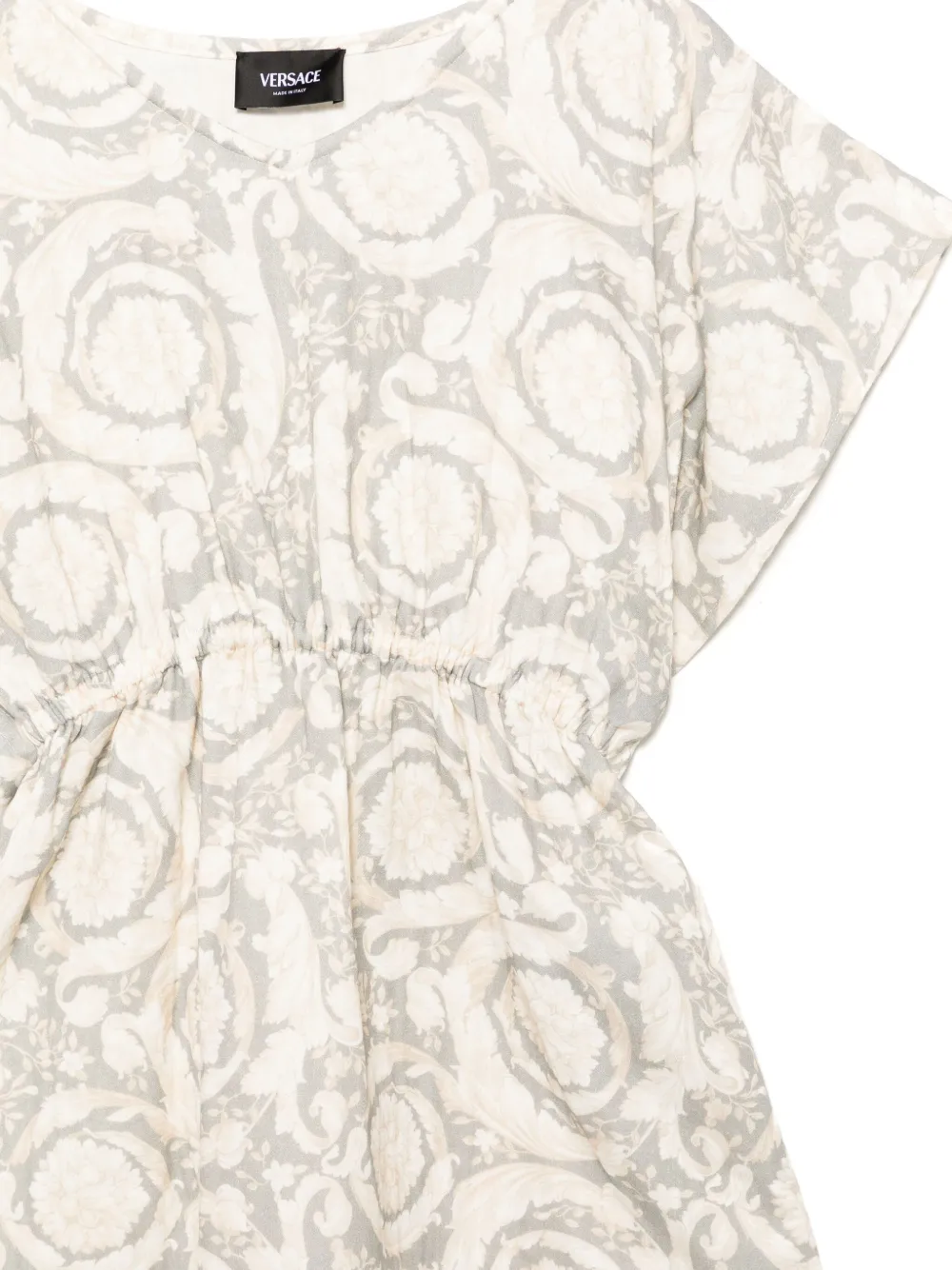 Versace Kids Katoenen tuniek met bloemenprint Grijs