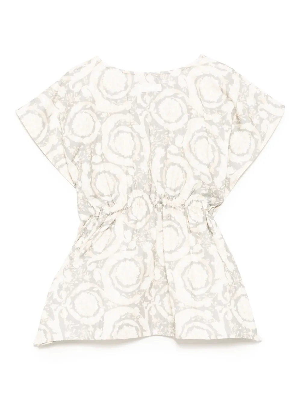 Versace Kids Katoenen tuniek met bloemenprint - Grijs