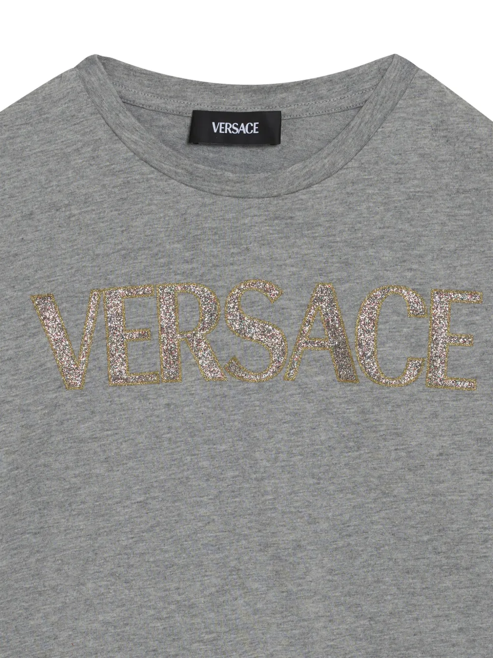 Versace Kids T-shirt met geborduurd logo Grijs