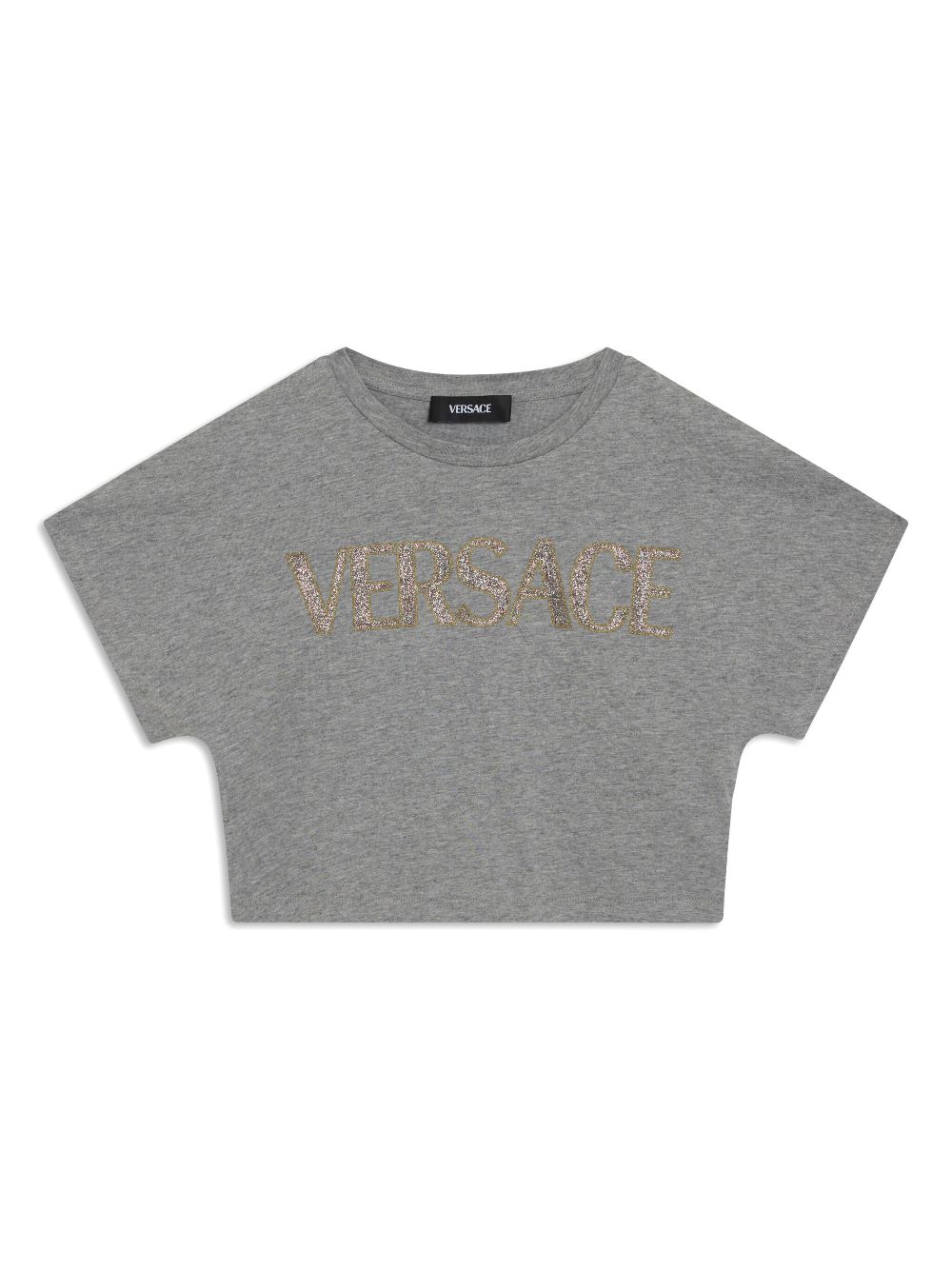 Versace Kids logo-embroidered T-shirt - Grey