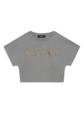 Versace Kids logo-embroidered T-shirt - Grey