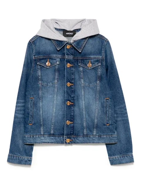 Versace Kids denim hooded jacket