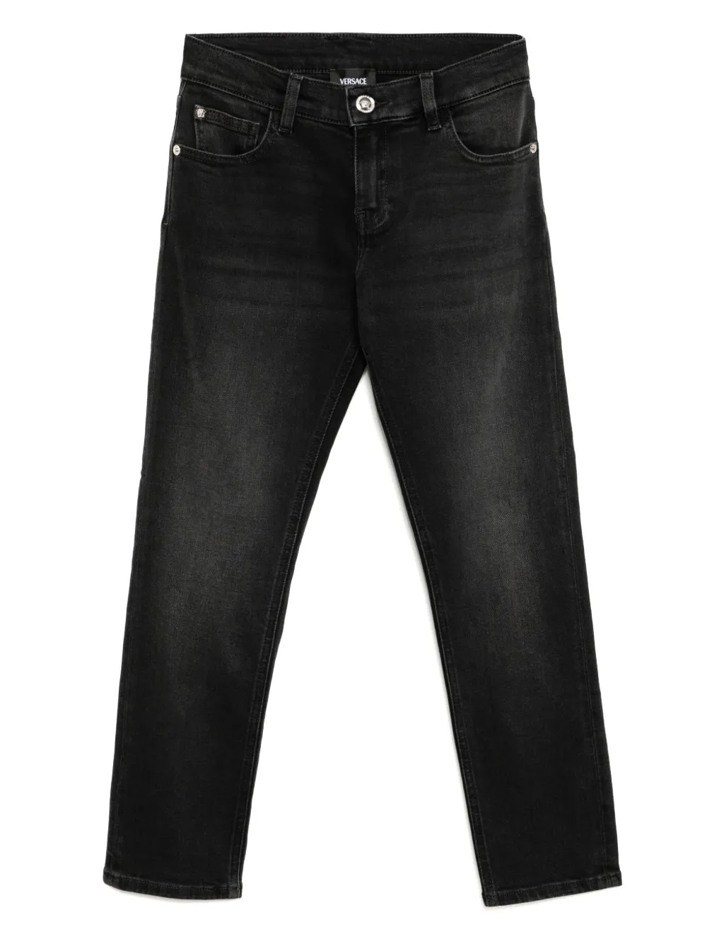 Versace Kids straight-leg jeans Zwart