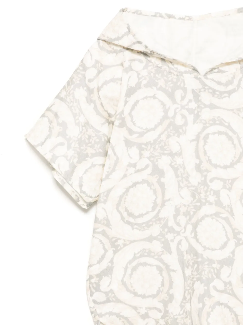 Versace Kids Katoenen tuniek met bloemenprint Grijs
