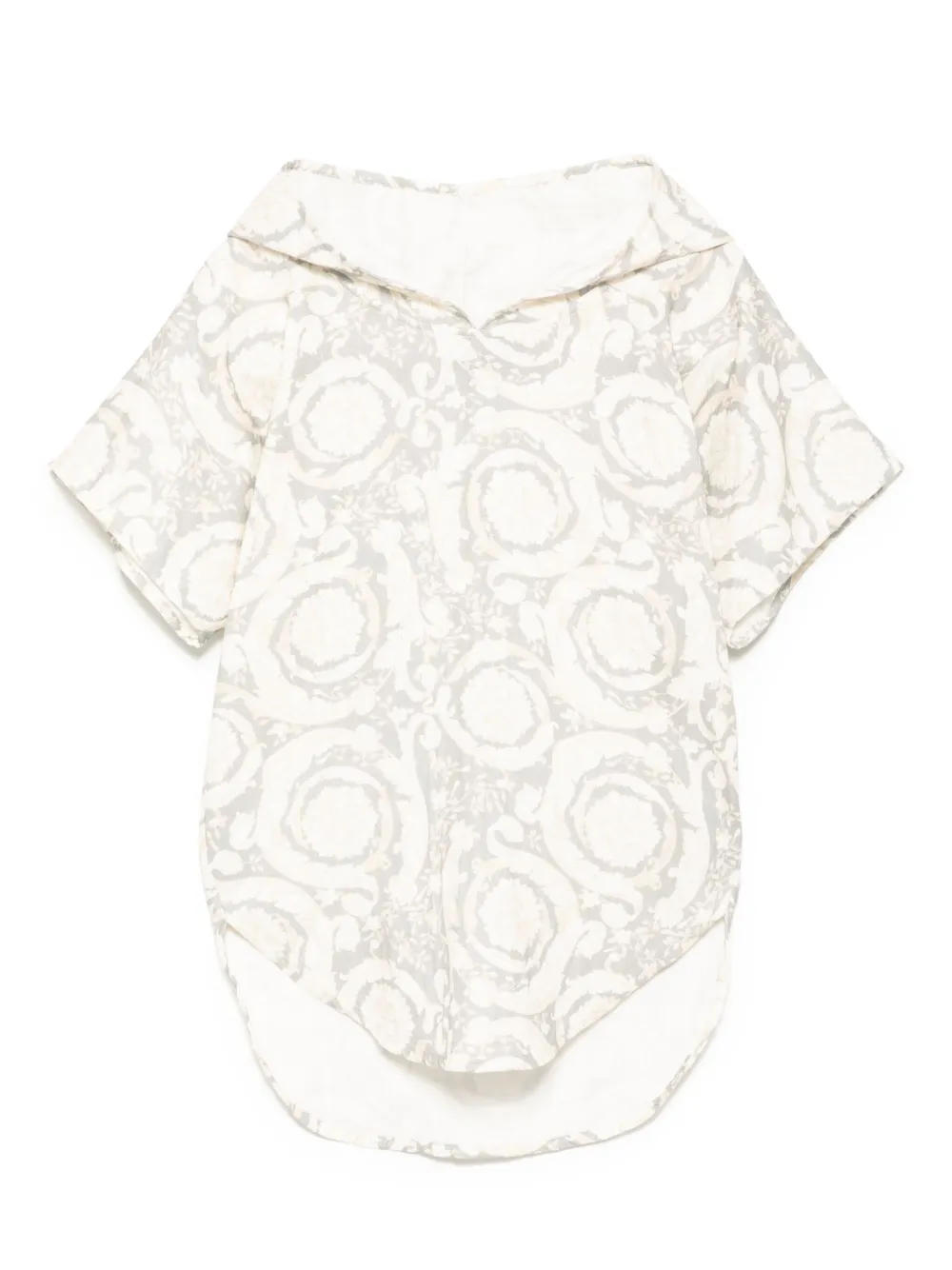 Versace Floral-print Cotton Kaftan In Grey