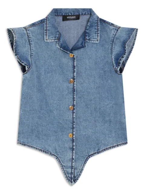 Versace Kids camisa de mezclilla