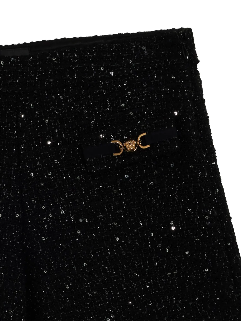 Versace Kids Tweed shorts met pailletten Zwart