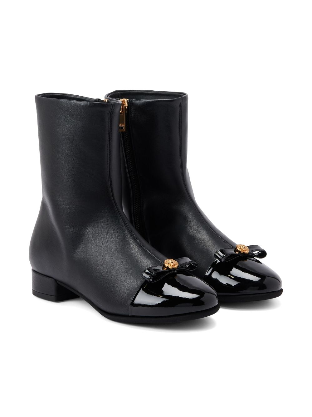 Versace Kids Gianni Ribbon boots Black