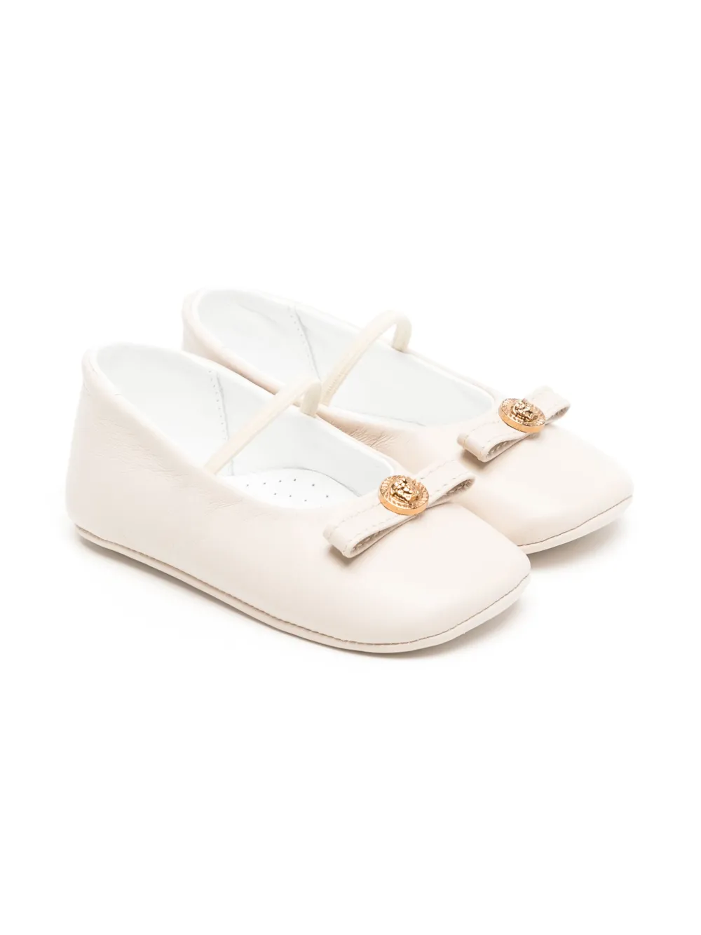 Versace Kids leather ballerinas Neutrals