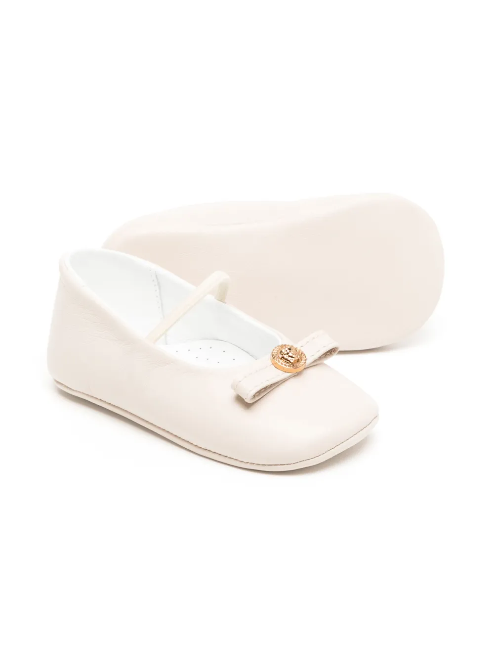 Versace Kids leather ballerinas Neutrals