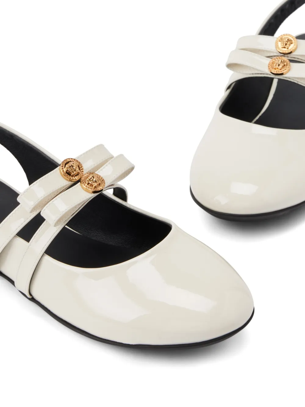 Versace Kids patent ballerinas White