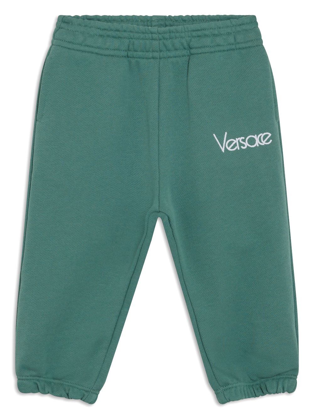 Versace Kids embroidered logo track pants - Green