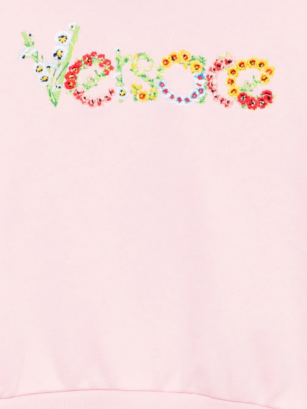 Versace Kids Hoodie met geborduurd logo Roze