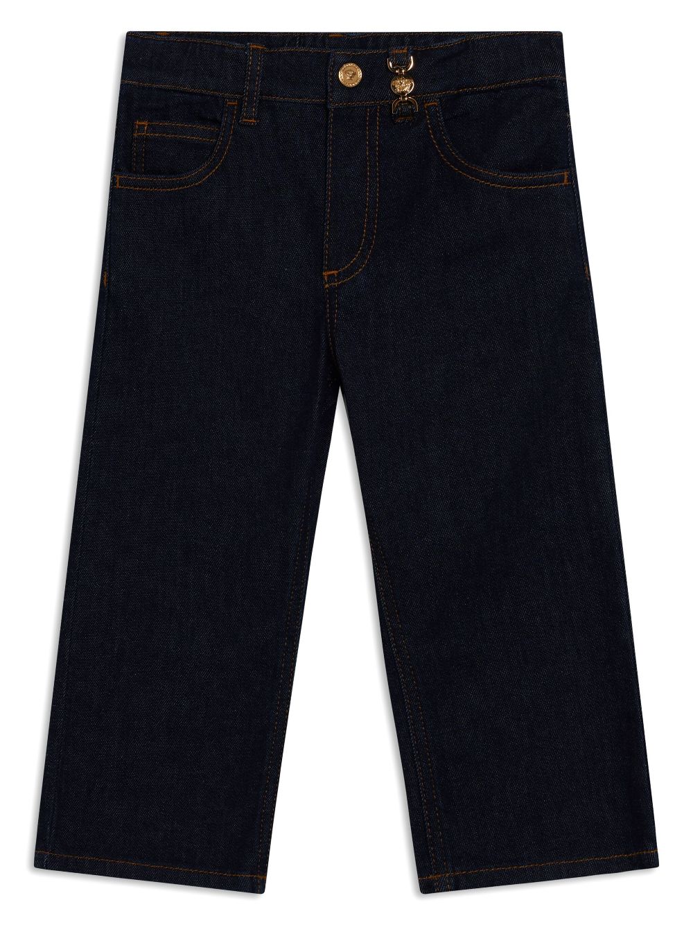 Versace Kids medusa plaque jeans - Blue