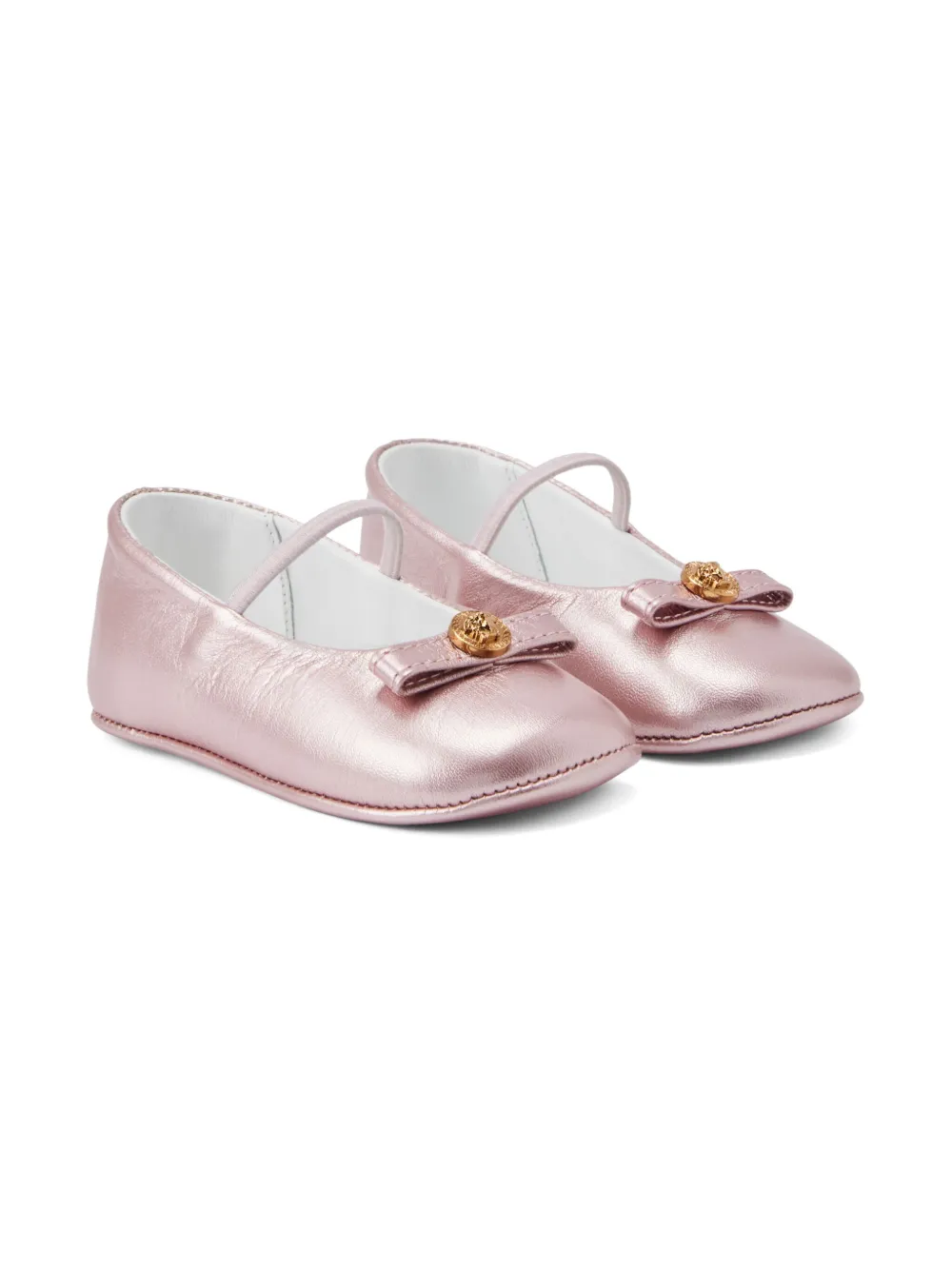 Versace Kids Ballerina's met Medusa-plakkaat Roze