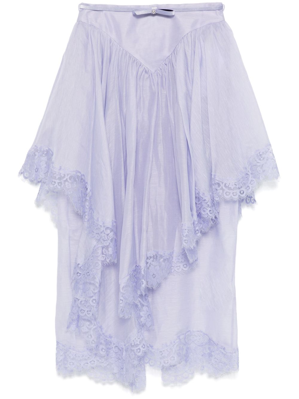 ZIMMERMANN Crush lace midi skirt - Purple