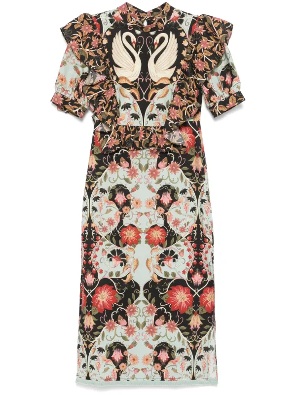 knee length dresses for ladies Farm Rio Women's Tropical Destination Midi Dress main image 1