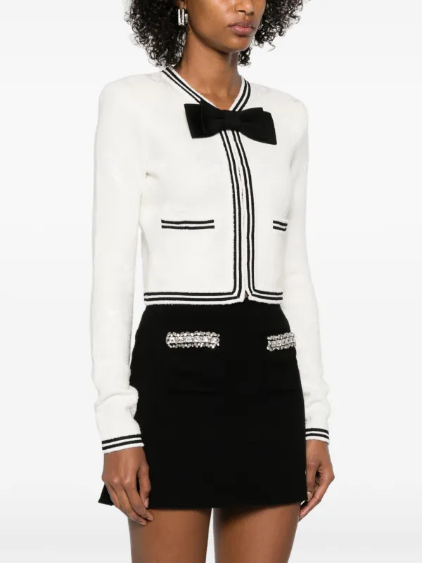 Cream 3D Flower Satin Jacket – self-portrait-US