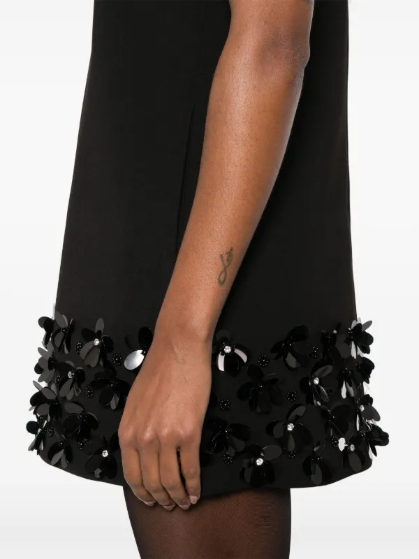Self-Portrait 3D-sequins Crepe Mini Dress | Black | FARFETCH