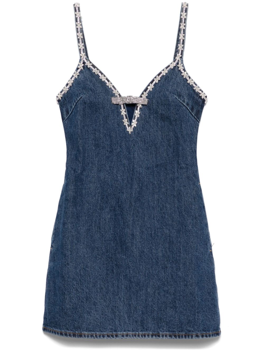 strappy denim mini dress