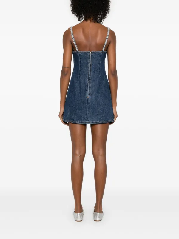 SELF-PORTRAIT ワンピース Denim minidress1074934 Self-Portrait Strappy Denim Mini Dress | Blue | FARFETCH