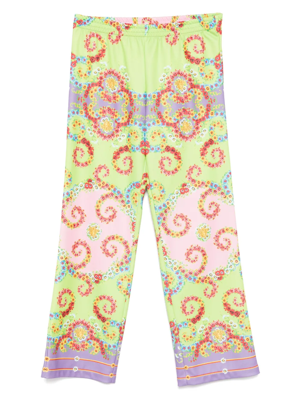 Versace Kids Broek met bloe print Groen