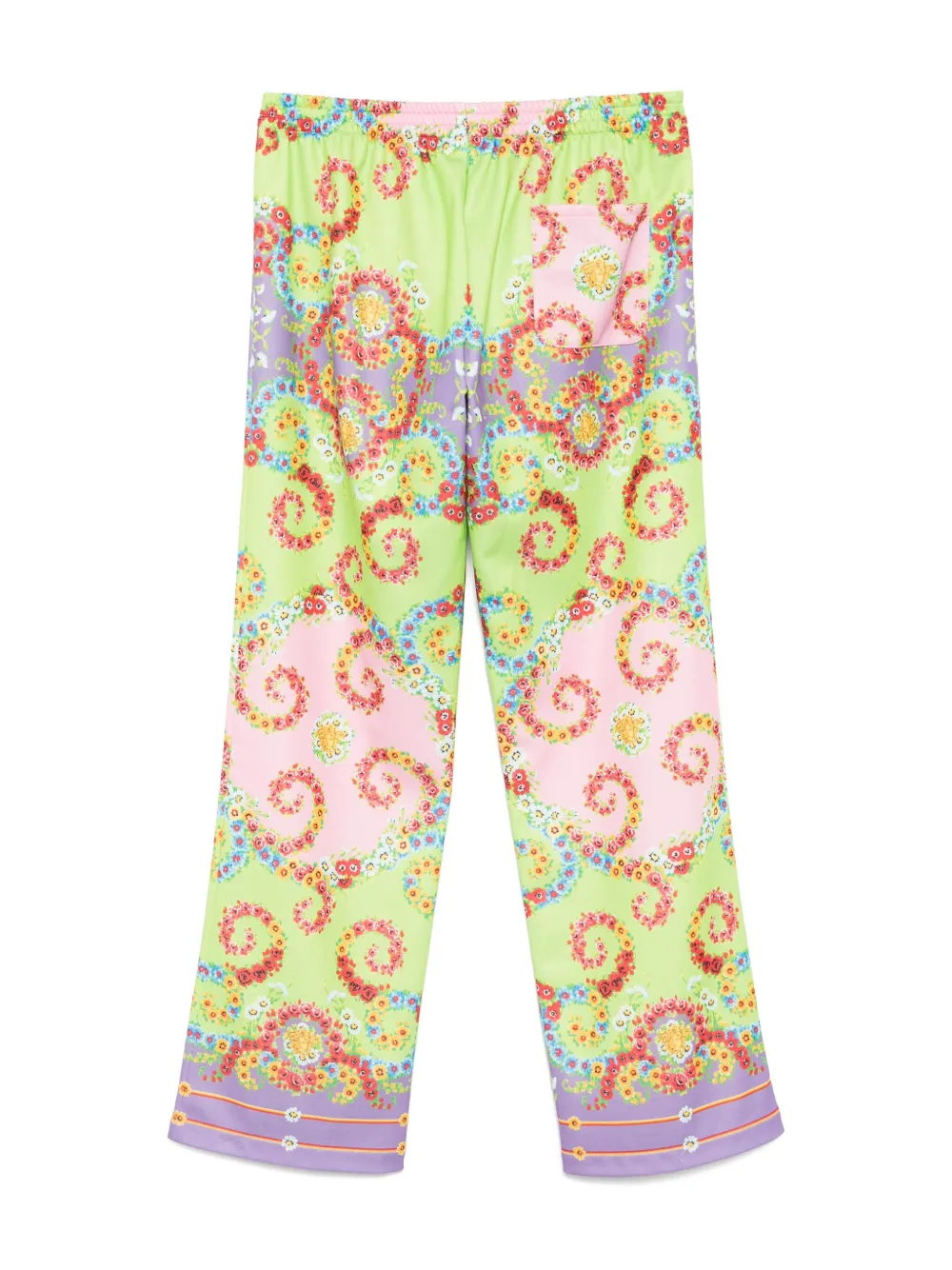 Versace Kids Broek met bloemenprint Groen