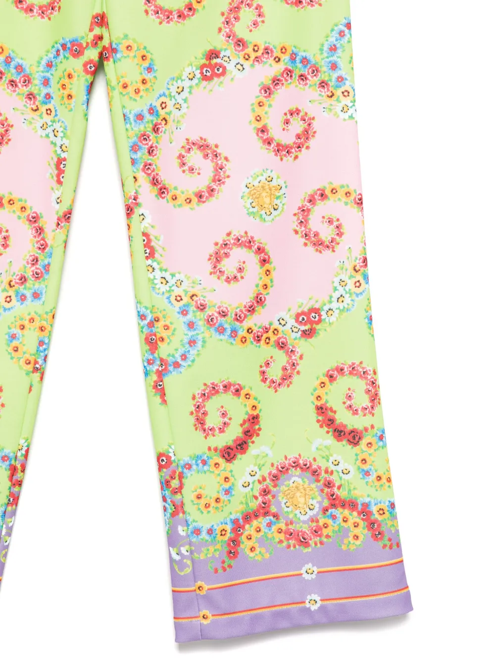 Versace Kids Broek met bloemenprint Groen