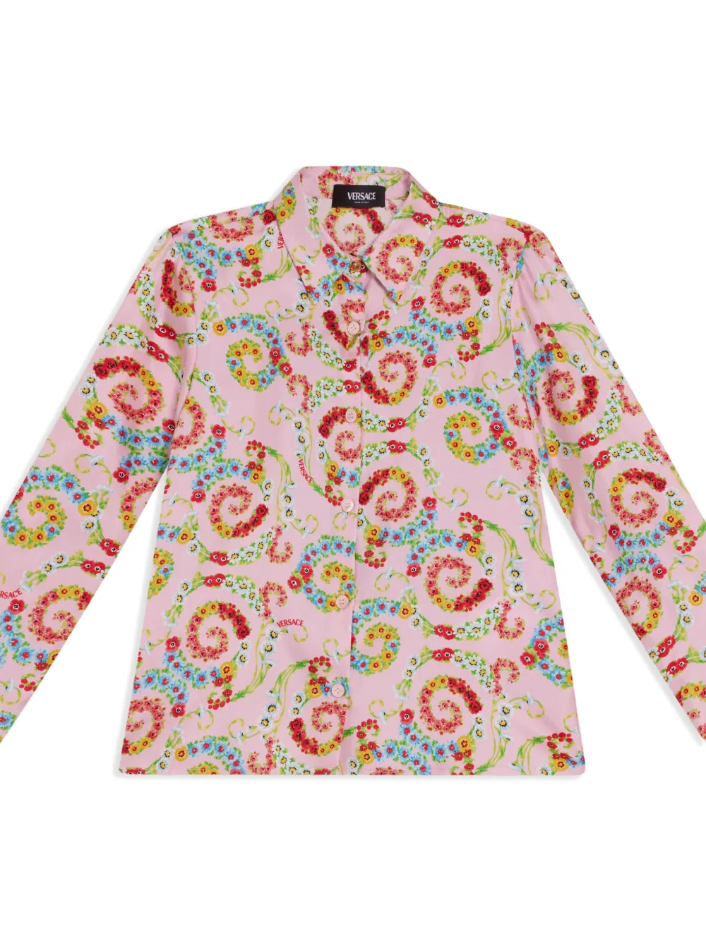 Versace Kids Shirt met bloemenprint Roze