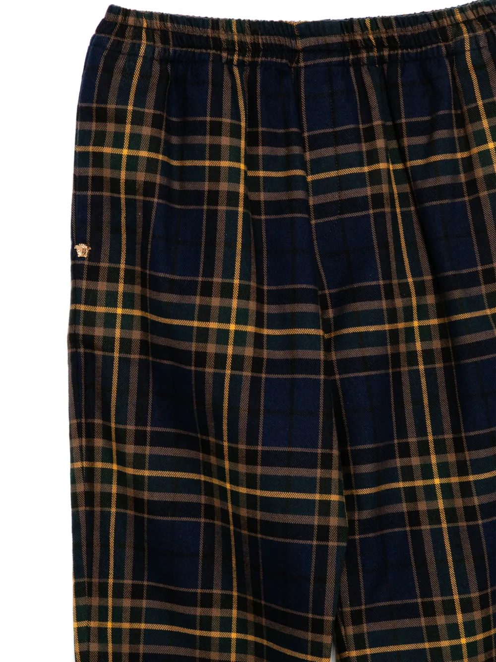 Versace Kids Geruite cropped chino Blauw