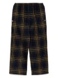 Versace Kids checkered cropped chinos - Blue