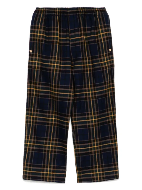 Versace Kids checkered cropped chinos
