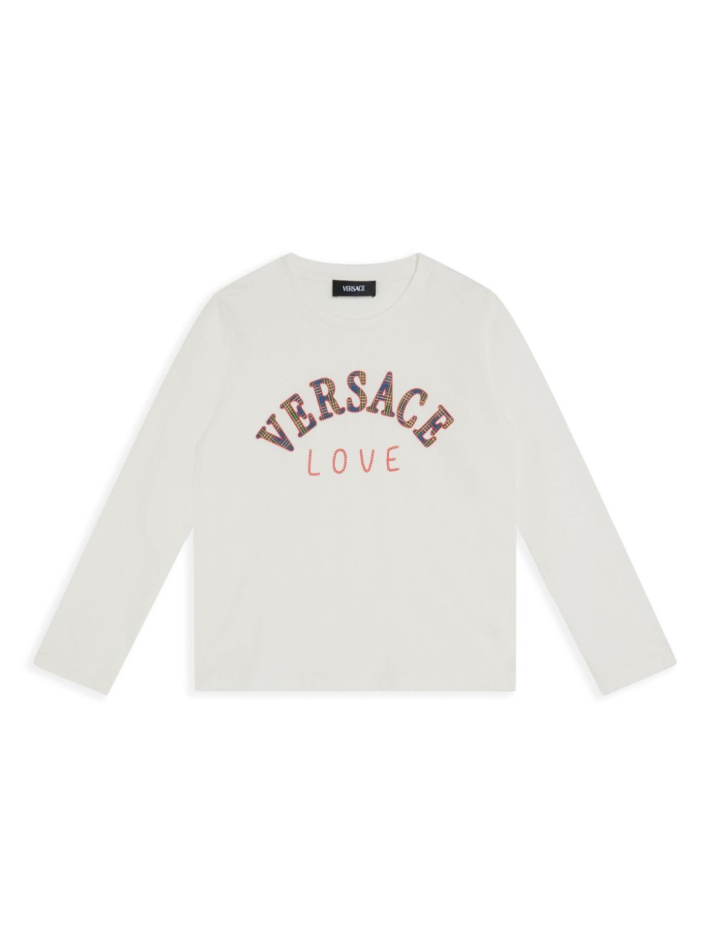 Versace Kids logo-embroidered T-shirt - White