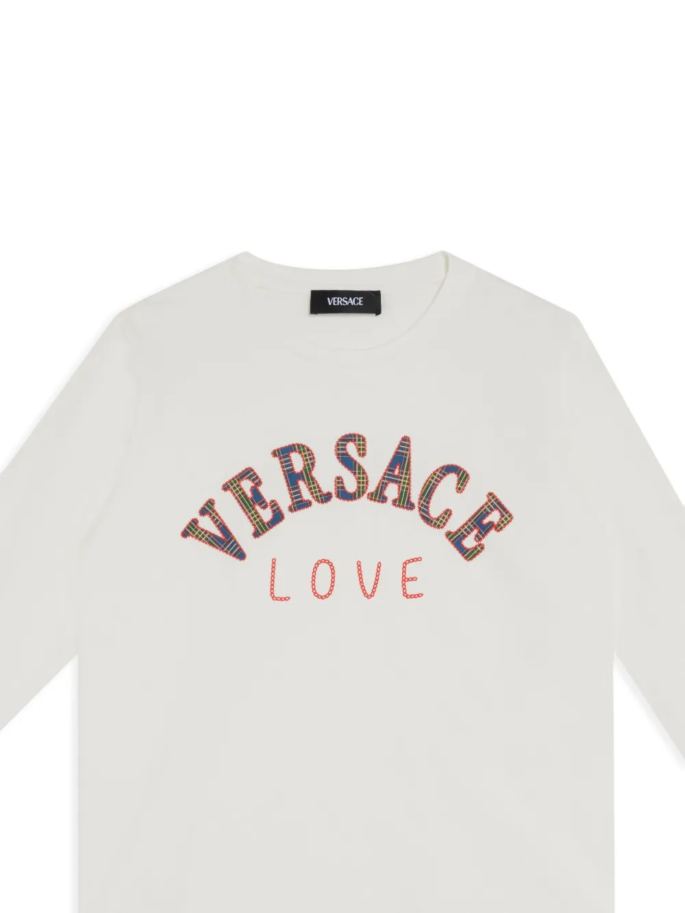 Versace Kids T-shirt met geborduurd logo Wit